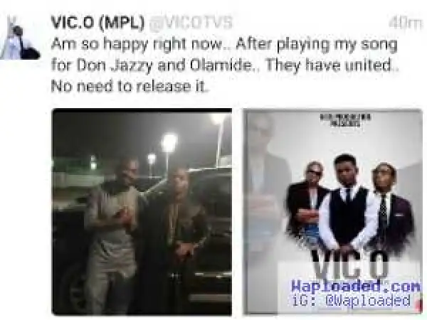 See Vic O’s Response To Don Jazzy, Olamide Reconciliation